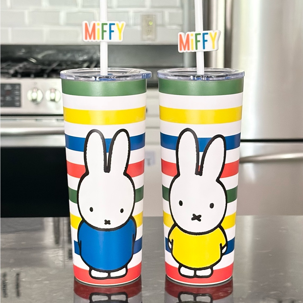 Miffy Insulated Stainless Steel Vacuum Tumbler Cup with Lid & Straw (LAST ONE)